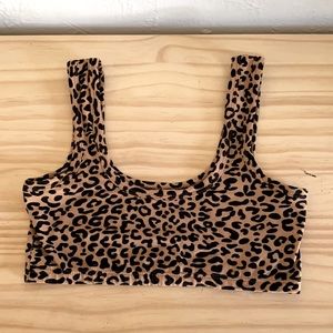 ARQ brand organic cotton bralette in leopard